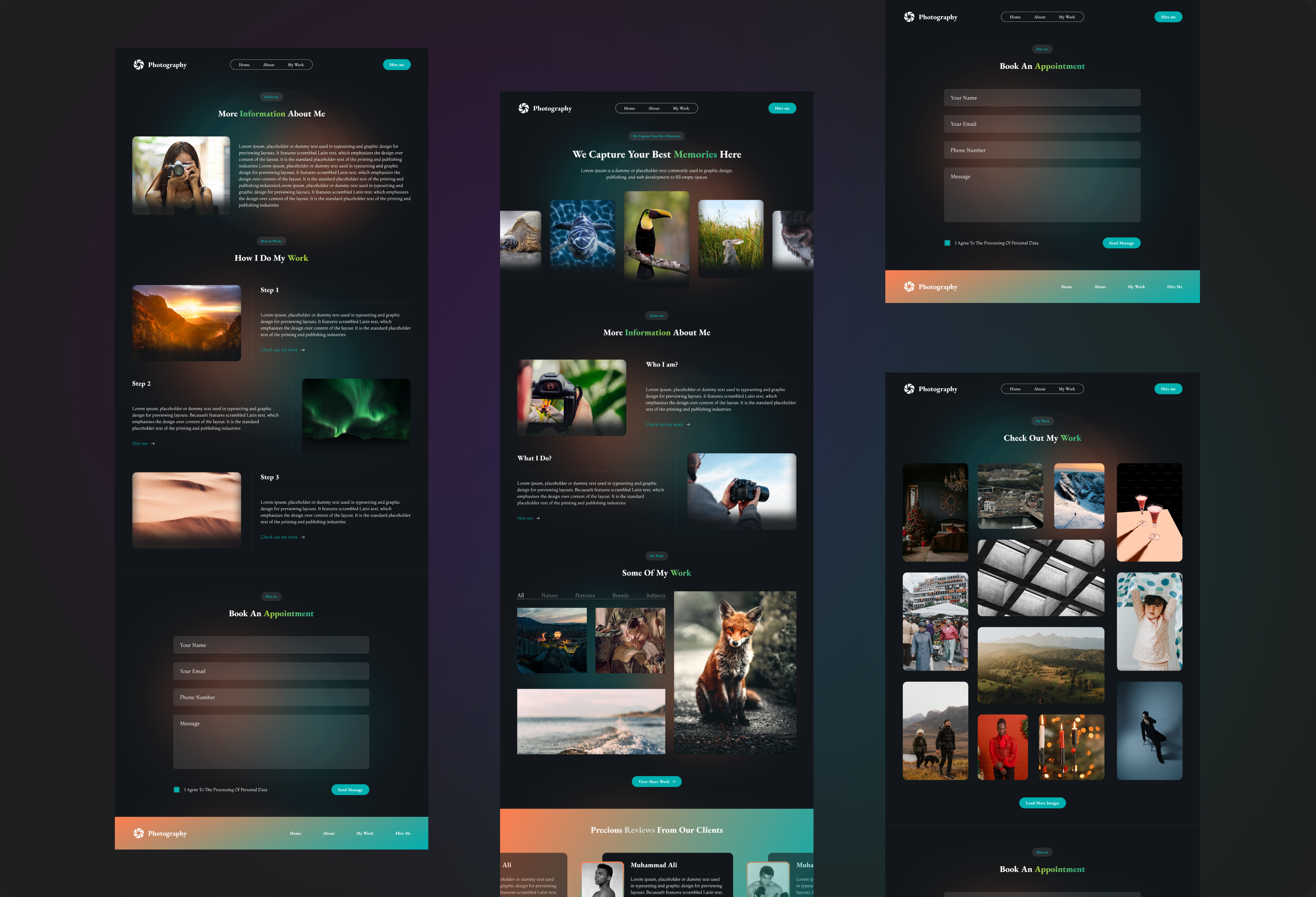 Portfolio and booking UI